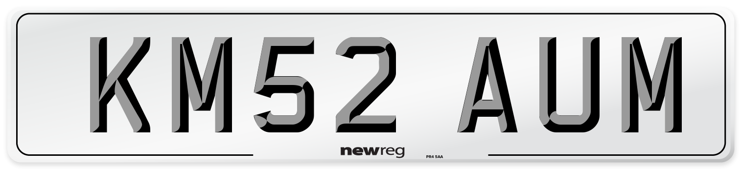 KM52 AUM Number Plate from New Reg
